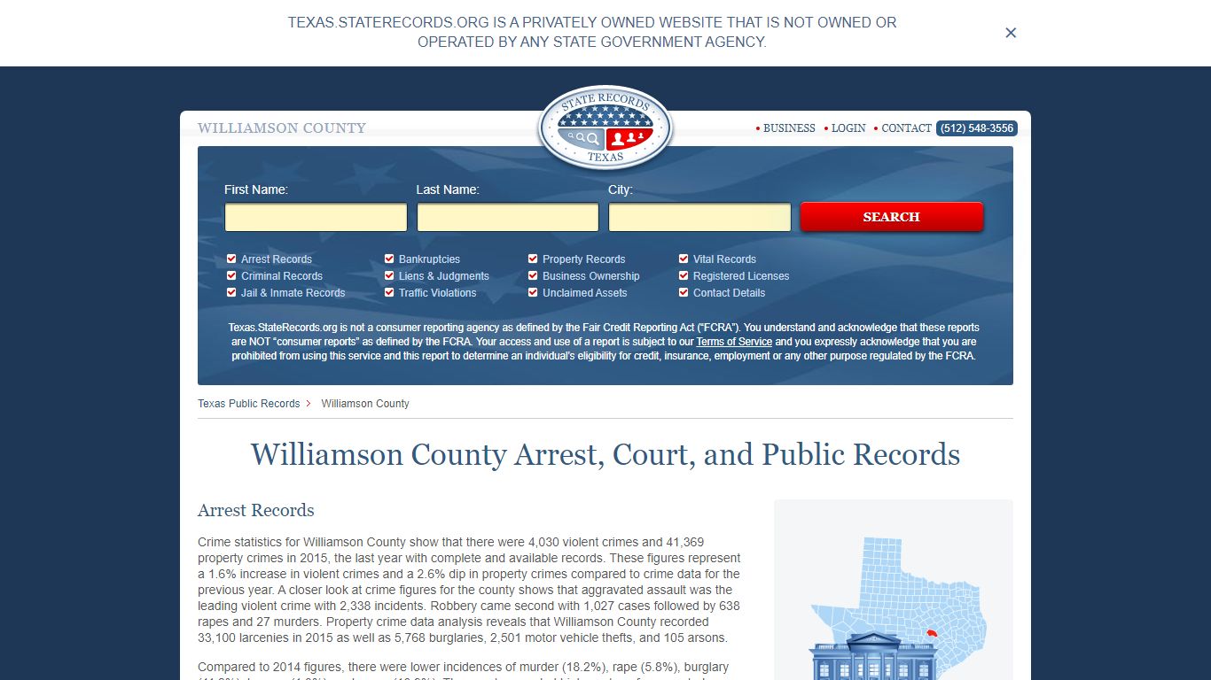 Williamson County Arrest, Court, and Public Records